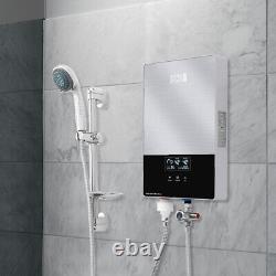 10KW Tankless Instant Electric Hot Water Heaters Boiler Bathroom Shower Tap LCD