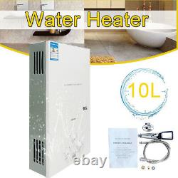 10L 20KW LPG Propane Instant Water Heater Gas Tankless Water Burner Shower Kit