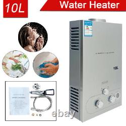 10L Propane Instant Water Heater Gas Tankless Camping Water Heater with Shower Kit