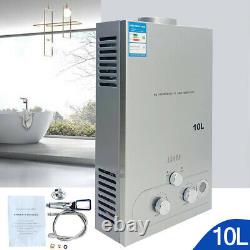 10L Tankless Natural Gas Instant Hot Water Heater with Shower Kit 2.64GPM