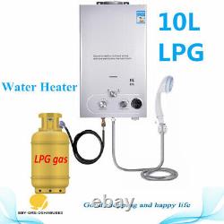 10L Tankless Propane Gas Water Heater LPG Instant Boiler Outdoor Camping Shower
