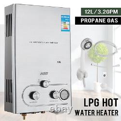 12L 3.2 GPM Tankless LPG Gas Hot Water Heater Bathroom Home Instant Boiler 24KW