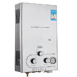 12L 3.2 GPM Tankless LPG Gas Hot Water Heater Bathroom Home Instant Boiler 24KW