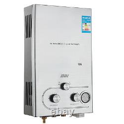 12L GAS LPG Hot Water Heater Propane Tankless Stainless Instant Boiler +Shower