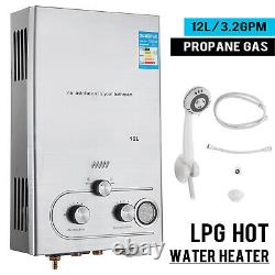 12L LPG Propane Gas Tankless Instant Hot Water Heater Boiler With Shower Kit