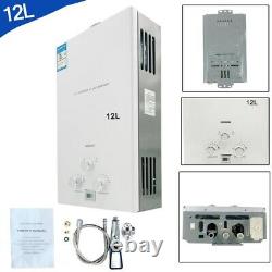 12L Natural Gas Hot Water Heater Tankless Instant NG Boiler Home with Shower Kit