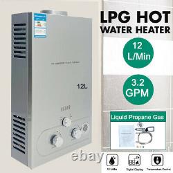 12L Propane Gas LPG Tankless Hot Water Heater On-Demand Shower Kit 24KW
