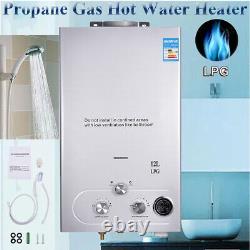 12L Propane Gas Water Heater Tankless Instant Hot Water Heater with Shower Kit