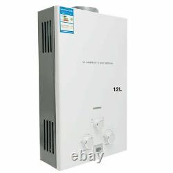 12L/min Tankless Water Heater Natural Gas Wall-Mounted Instant for Home White