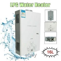 16L 32KW Natural Gas Water Heater Instant Tankless Digital Display White