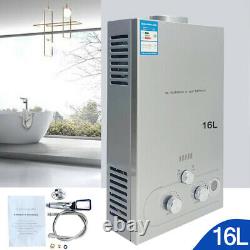 16L 32KW Portable NG Water Heater Outdoor Tankless Water Heater 4.3GPM Gray