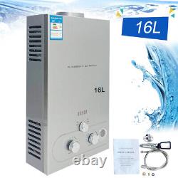 16L 32KW Propane Tankless Hot Water Heater Instant Shower Kit Camping Outdoor