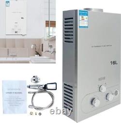 16L Gas Propane Water Heater Stainless Steel Tankless Boiler with Shower Kit