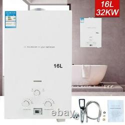 16L Natural Gas Hot Water Heater LNG On-Demand Tankless Instant + Shower Head UK