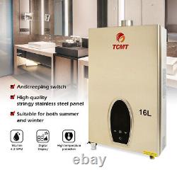 16L Natural Gas Tankless Hot Water Heater Instant On Demand Whole House