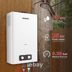 16L Portable Hot Water Heater Propane Gas LED Tankless Instant with Shower Head