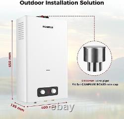 16L Portable Hot Water Heater Propane Gas LED Tankless Instant with Shower Head