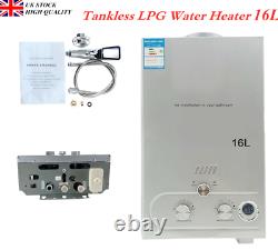 16L Propane Gas LPG Tankless Instant Hot Water Heater with Shower Kit 32KW