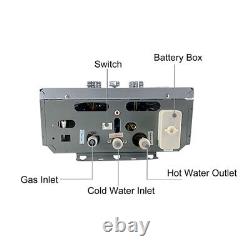 16L Tankless Gas Water Heater LPG Propane Instant Boiler Outdoor Camping Shower