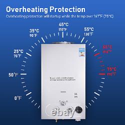 18L GAS LPG Hot Water Heater Propane Tankless Stainless Instant Boiler +Shower