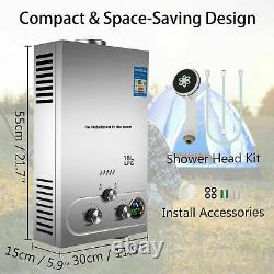 18L Instant LPG Water Heater Propane Gas Tankless Boiler Portable with Shower Head