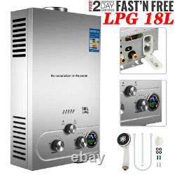 18L LPG Hot Water Heater Propane Gas Tankless Heating Boiler with Shower Head