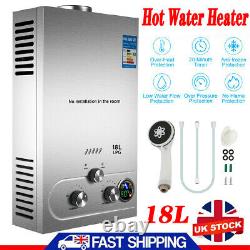 18L LPG Hot Water Heater Propane Gas Tankless Instant Boiler Portable Shower Kit