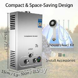 18L LPG Propane Gas Hot Water Heater Instant Heat Tankless Boiler with Shower Kit