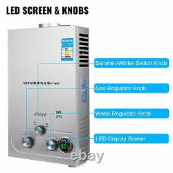 18L LPG Propane Gas Hot Water Heater Instant Heat Tankless Boiler with Shower Kit