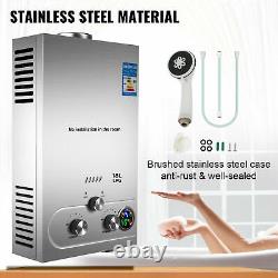 18L LPG Propane Gas Tankless Instant Hot Water Heater Boiler With Shower Kit