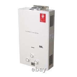 18L LPG Tankless Water Heater Wall-mounted for Camping Showers&Trailers(White)