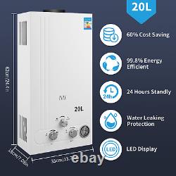 20L Hot Water Heater Tankless Gas Instant Heat Boiler LPG Propane +Shower Kit