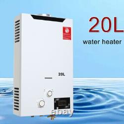 20L Tankless Hot Water Heater Boiler withShower Head LPG Propane Gas Home White UK