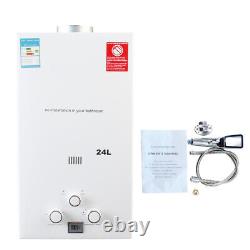 24L Gas Water Heater Propane Gas LPG Tankless Instant Boiler With Shower Kit