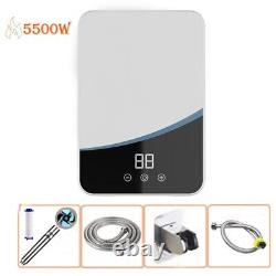 5500W Instant Water Heater Shower Tankless Digital Display Bathroom tool EU plug