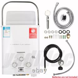 6L Instant Hot Water Heater Kit Portable Tankless Boiler LPG Propane Gas Shower