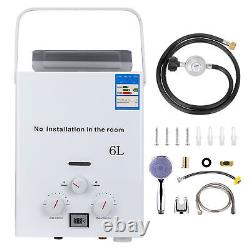 6L Instant Hot Water Heater Kit Portable Tankless Boiler LPG Propane Gas Shower