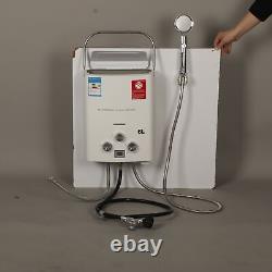 6L Instant Hot Water Heater Kit Portable Tankless Boiler LPG Propane Gas Shower