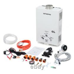6L Portable Gas Water Heater 12v Water Pump Tankless Gas Boiler Regulator Hose