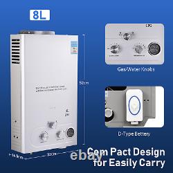 8-18L Propane Gas Tankless Instant LPG Hot Water Heater Boiler With Shower Kit