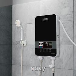 8KW Tankless Electric Instant Hot Water Heater Shower Head Kits Caravan Bathroom