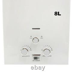 8L 16KW Tankless Water Heater With Shower Head&Hose Camping Shower Heater