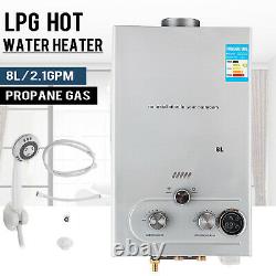 8L 16kw Hot Water Heater Propane LPG Gas Tankless Instant Boiler Shower Kit