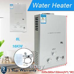 8L Natural Gas Hot Water Heater On-Demand Tankless Instant Indoor Shower kit UK