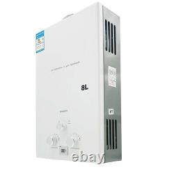 8L Portable Gas Instant Water Heater with Shower Head 16KW Indoor Bath Kitchen