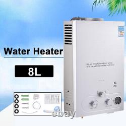 8L Portable LPG Propane Gas Hot Water Heater Tankless Instant Boiler Outdoor