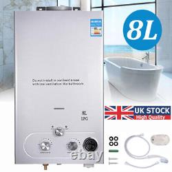 8L Tankless Instant Gas Hot Water Heater Boiler LPG Propane Outdoor Shower Kit