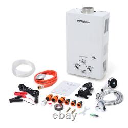 8L Tankless Water Heater RV Campers Propane Gas Instant Boiler With Shower Kits