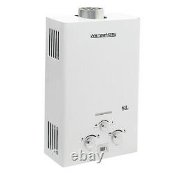 8L Tankless Water Heater RV Campers Propane Gas Instant Boiler With Shower Kits