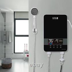 8kw Electric Instant Hot Water Heater Tankless Portable Shower Kits LCD Display